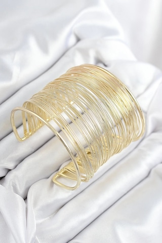 Mey İthalat Pirinç Tel Sarma Model Gold Renk Kadın Bileklilk 11 09524686