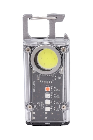 Yaozixa Alüminyum Mini Cob Çalışma Lambası - 1500 Lümens 8 Aydınlatma Modu - Manyetik Tabanlı Çanta Anahtarı - Usb Şarjlı Fener Gümüş Diğer