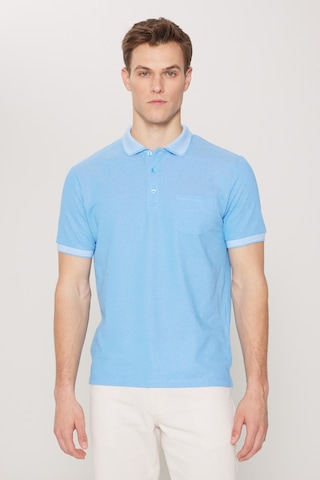 Ac&Co / Altınyıldız Classics Polo Yaka Cepli Regular Fit Bol Kesim Düz Tişört - 465117502 Mavi