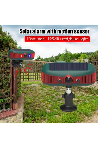 Motion003 2025 Yükseltme Ses Dalgası Teknolojili N911y Red 1pc Güneş Enerjili Hareket Algılamalı Bahçe Avlu Hayvan Kovucu Cihaz