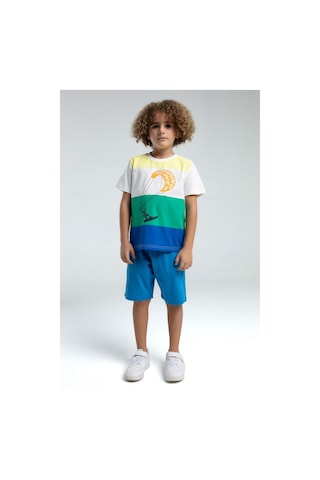 Rolypoly Roly Poly Renkli Erkek Çocuk Kısa Kol Bermuda Şortlu Pijama Takım Yeşil