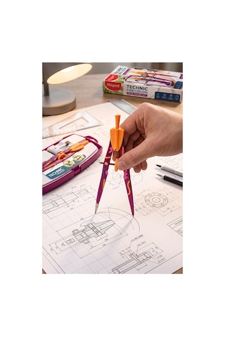 Yeşil Metal Pergel Seti 3 Parça 1 Adet Maped Technic 291013 Precision Profesyonel Pergel Çizim Matematik Geometri Mimari