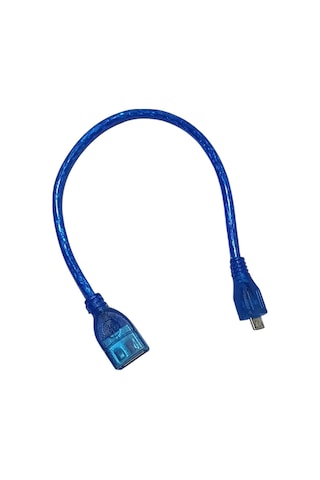 Tablet Telefon Usb Dişi Micro Erkek Otg Kablo 30cm Mavi 1adet