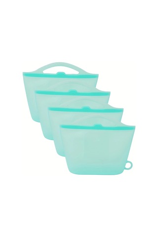 Brightnova 4 Adet Sızdırmaz Silikon Saklama Kabı 1200ml Bpa İçermez Bulaşık Makinesinde Güvenli Yeşil 40 58oz Four Packs Mutfak Buzdolabı Seyahat Ofis -