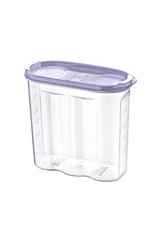 2 Kapaklı Ölçekli Erzak Kuru Gıda Saklama Kutusu Kabı - 1,7 Litre - Sa935 Şeffaf