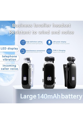 K88 Business Yaka Tek Kulak Bluetooth Kulaklık Siyah