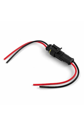 2 Pin Kablolu Su Geçirmez Konnektör Çift Ip65 200mm Kilitli