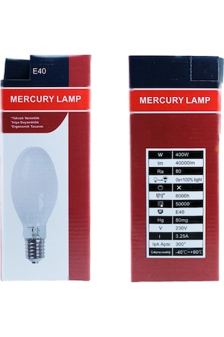 Mercury 400W 230V 3600K E40 Elips Cıva Buharlı Ampul