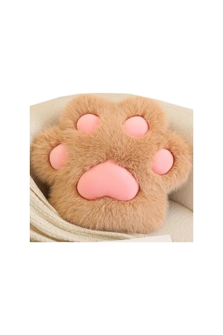 Symbee Mavi Pembe Kedi Parmaklı Yumuşak Plüsh Bel Yastığı Ofis Araba Sandalye Dayak Podu 45 Cm Beyaz