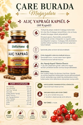 Alıç Kapsülü 60 Kapsül & Alıç Sirkesi 500 Ml Türk Kahvesi Hediye