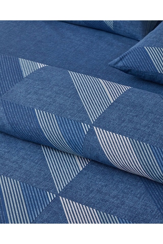 English Home Triangle Flow Kolay Ütülenir Çift Kişilik Çarşaflı Nevresim Takımı 200x220 Cm Lacivert Lacivert