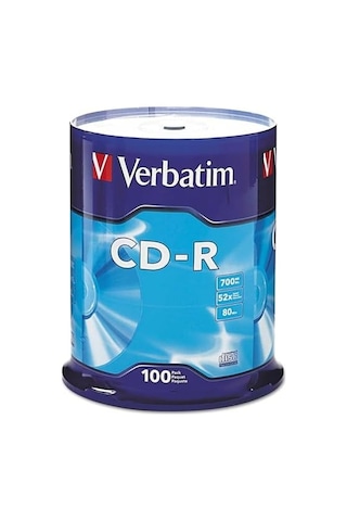 Verbatim Cd-r Discs, 700 Mb/80 Dk, 52 X, Spindle, Gümüş, 100/paket, 94554