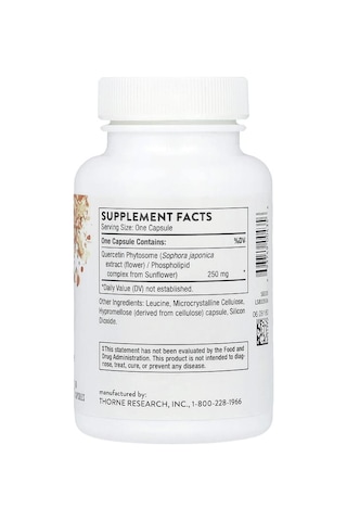 Takviye Thorne, Quercetin Phytosome, 60 Capsules 250 Mg Per Capsule