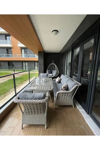 Sercangarden Salincak Hediyeli Rattan Bahçe Takımı Oturma Grubu 3lü - 7 Kişilik Gri
