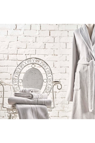 Linens Soft Pamuk Bornoz Gri M Gri