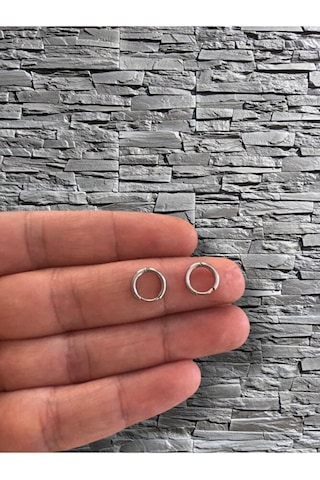 Ince Barlı 316l Cerrahi Çelik Unisex Halka Küpe 8mm Ebatlı Çok Renkli