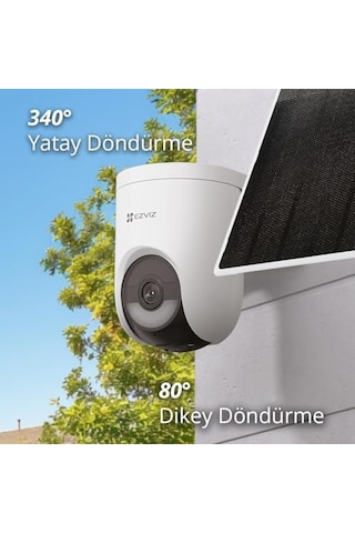 Ezviz Hb8 Lite 2k Bataryalı 360 Dönebilen Kamera + 5w Güneş Paneli Kiti