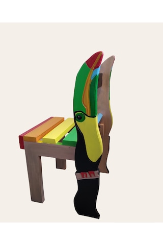 Toucan Ahşap Tamamı El Yapımı Çocuk Sandalyesi