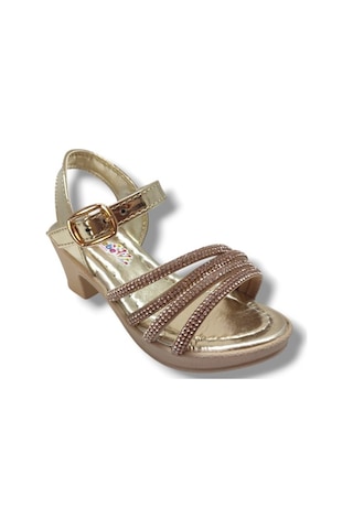 Yıldız Bebe 484-25 Taşlı Topıklu Kız Çocuk Sandalet 31-36 Altın