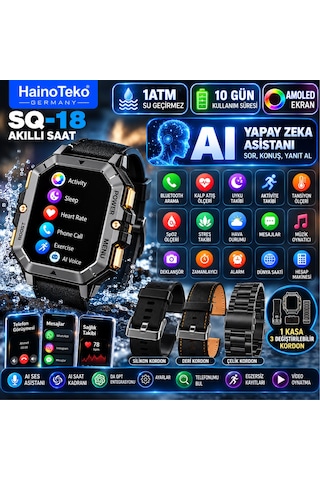Hainoteko SQ-18 3 Kordon Set Akıllı Saat (İthalatçı Garantili)