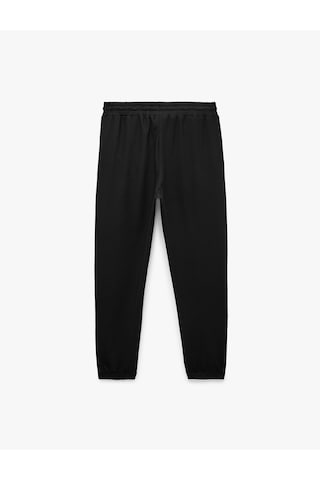 Koton Straight Fit Cepli Beli Bağcıklı Jogger Spor Eşofman Altı Siyah 7wam40050nk