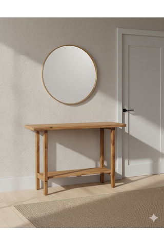 Doğal Çam Ahşap Dresuar Modern Giriş Ve Salon Masası Dekoratif Konsol Kahverengi