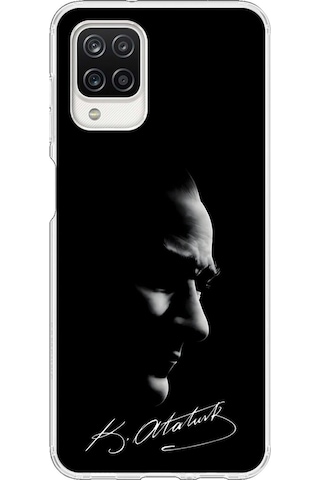 Samsung Galaxy A12 Uyumlu Şeffaf Kılıf Atatürk 1 Tasarımlı
