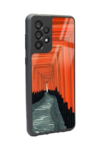 Samsung Uyumlu A-33 Pastel Pencereler Tasarımlı Glossy Telefon Kılıfı Çok Renkli