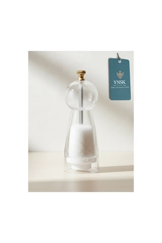 Chacha Home Luxury Purex Akrilik Tuz Ve Karabiber Değirmeni Baharat Öğütücü Şeffaf Lüx Gold Detaylı Küçük Boy
