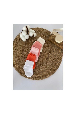 Glory Baby Organik Pamuklu Unisex 5'li Premium Yenidoğan Bebek Çorabı - Kutulu Pembe-ekru-somon-ekru-beyaz Pembe-ekru-somon-ekru-beyaz
