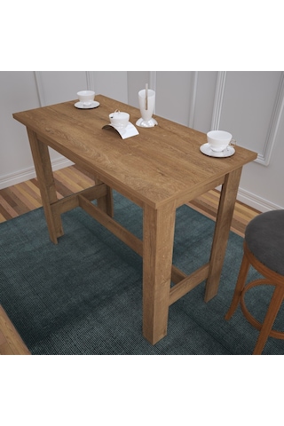 Pasific Home Barra Bar Masası Yüksek Yemek Masası, Koyu Meşe, 120x60