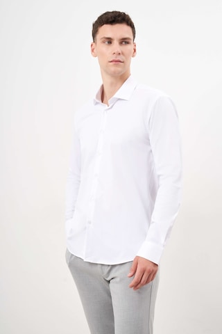 Morven Erkek Beyaz Basic Düz Desen İtalyan Yaka Slim Fit Gömlek 25mc004001600 Beyaz Beyaz