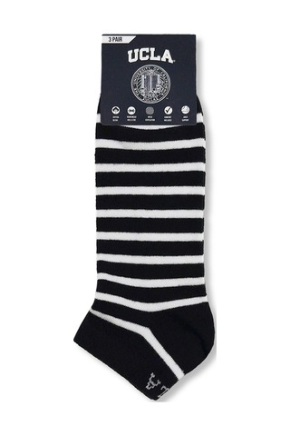 Ucla Lıoren 3'lü Siyah Kısa Jakarlı Pamuk Standard Fit Unisex Çorap