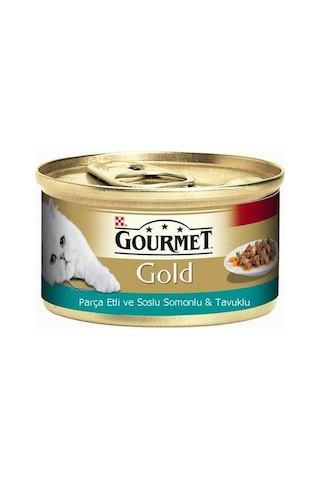 Gourmet Gold Parça Etli 4 Çeşit Karışık Konserve Yetişkin Kedi Maması 24 x 85 G