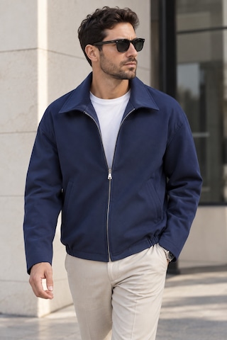 Polo State Erkek Astarlı Fermuarlı Lastik Bel Regular Fit Ceket - Lacivert