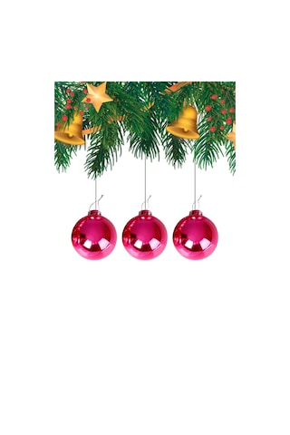 Yılbaşı Çam Ağacı Süsü Fuşya Top 4 Cm 6'lı