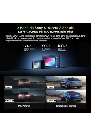 Viofo A229 Pro W 2 Kameralı Ön+arka Su Geçirmez 4k+2k Sony Starvıs 2 Sensör Gps'li Araç Kamerası