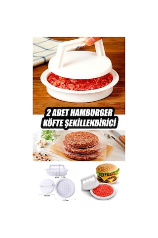 2x Hamburger Ve Köfte Şekillendirici Kalıp Aparatı 2 Adet No Color