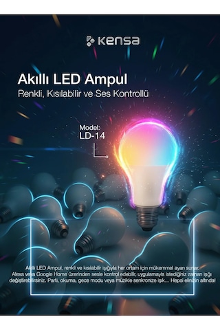Akıllı Rgb+cct Led Ampul L Wıfı Özelliği L 9w A+ Enerji Tasarruflu Lamba Ev Dekor 1