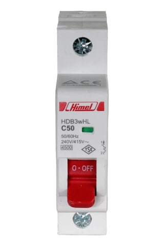 Himel 1x50A 4.5kA C Eğrisi Otomatik Sigorta