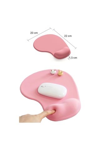 Sonictouch Bilek Destekli Pembe Damla Tipi Pürüzsüz Yüzey Dikişsiz Gamer Oyuncu Mouse Pad 20x22cm Mousepad