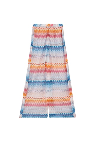 Missoni Zigzag Desenli Lame Palazzo Pantolon Mavi Çok Renkli