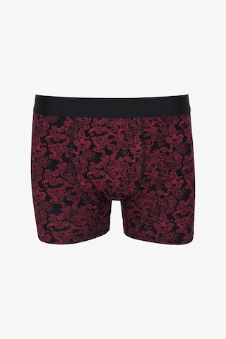 Erkek Tekli Desenli Pamuklu Boxer 9175 Siyah - Turuncu