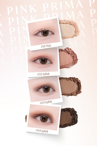 Yoğun Pigmentli Mat Ve Işıltılı Tonlar Barındıran 4'lü Far Paleti Day Vibe Palette 4 Prima Pink 4