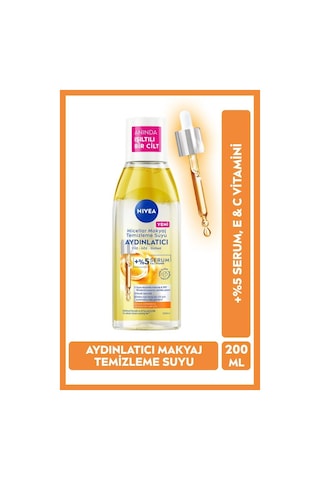 Aydınlatıcı Micellar Makyaj Temizleme Suyu 200ml, Serum Etkili, C Vitamini,parlak Cilt