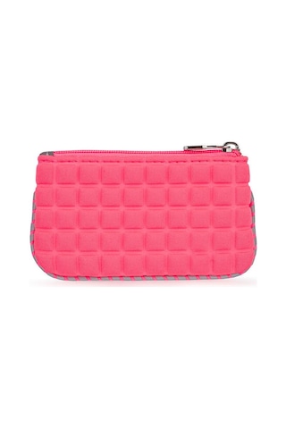 Bilik Deri Scuba Bozuk Paralık Pembe Kadın Cüzdan Zip Pembe