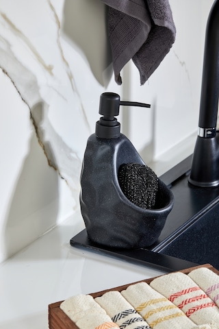 Cooker 180 Ml Seramik Süngerlikli Sıvı Sabunluk Ckr3558 Siyah