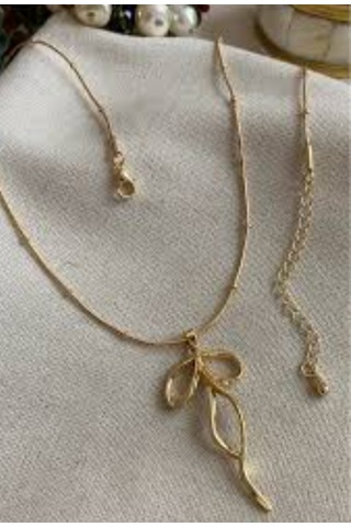 Stainless Steel Çelik Kolye Gold Kurdale 40 Cm+5 Cm