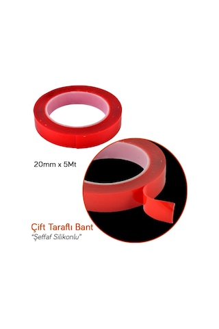 Carpi 20 Mm x 5 Mt Çift Taraflı Silikonlu Bant Şeffaf Br6570175