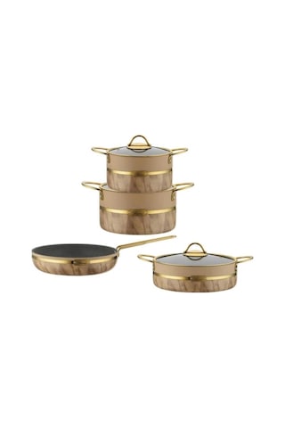 Brioni Selection Slk - 11101 7 Parça Granit Tencere Seti Krem